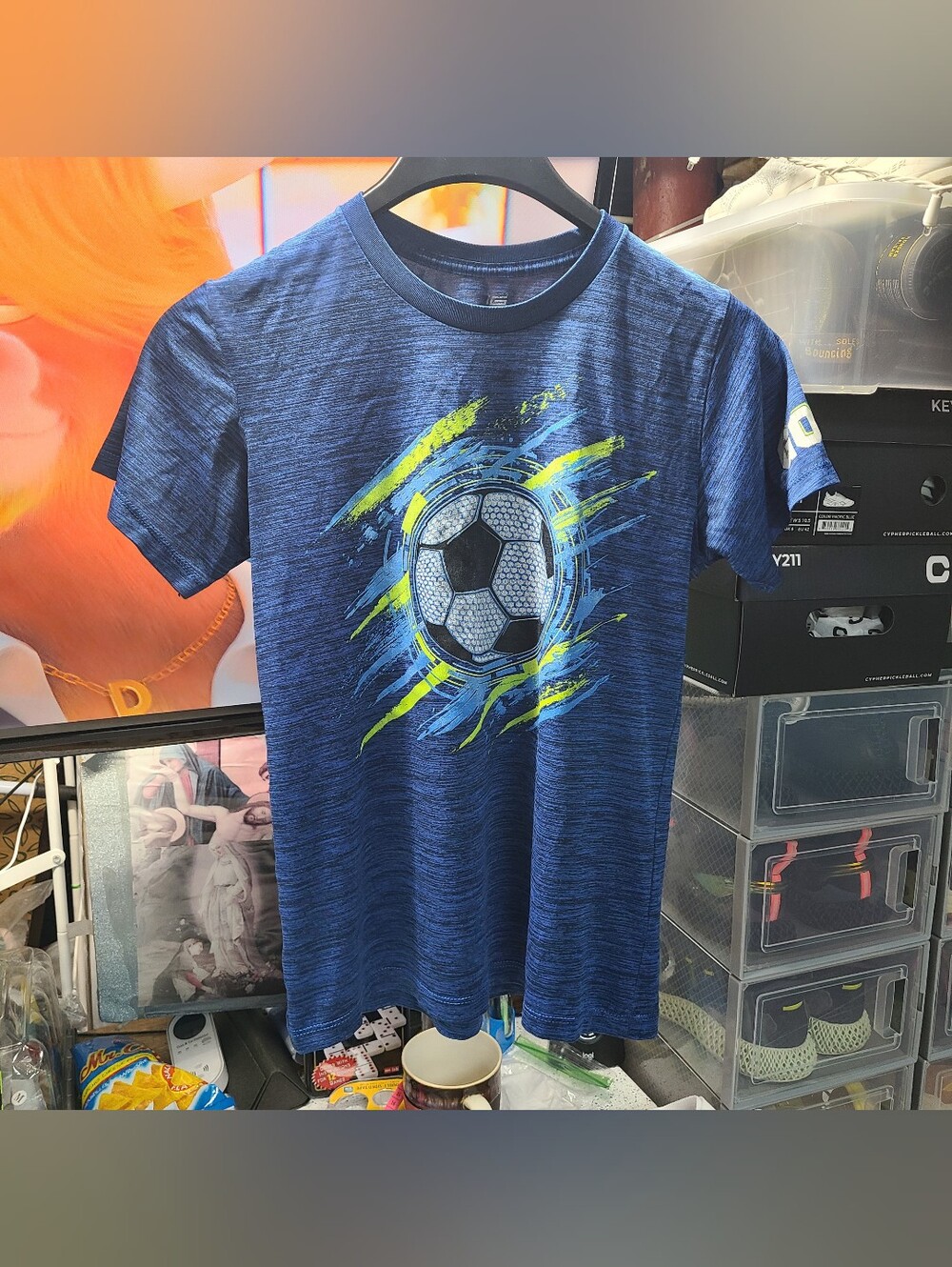 Tek Gear Youth Boys Soccer Graphic Tee with Neon Accents